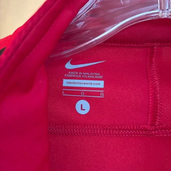 Nike Jacket Red Black Full Zip Lightweight Track Warm Up Mens Large - Picture 3 of 6